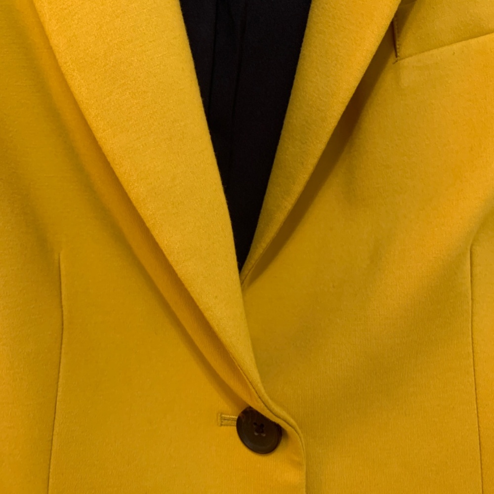 Boden Women's US Size 12R Mustard Yellow Stretch Jersey Blazer Office Career - Picture 6 of 14